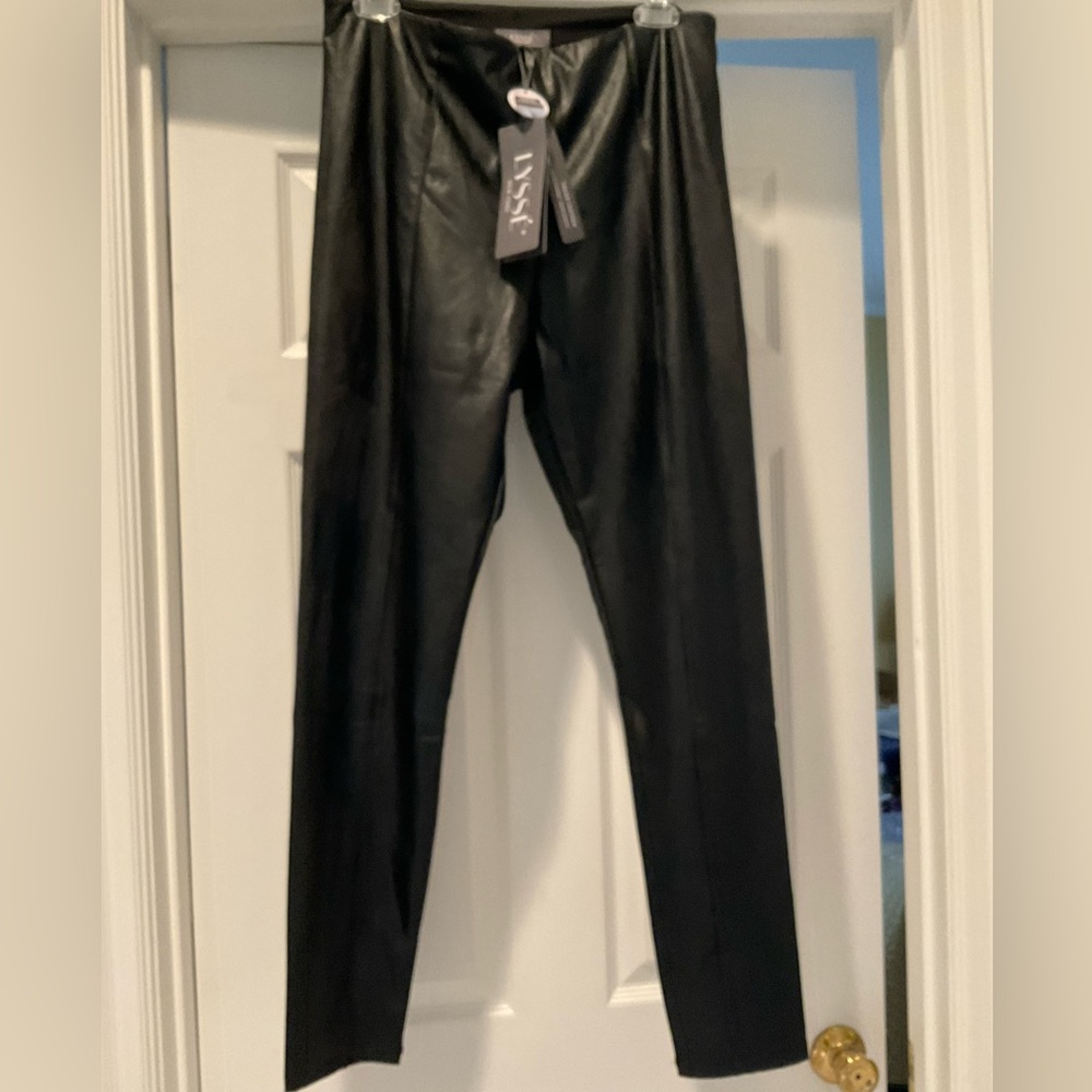 LYSSE BLACK FAUX LEATHER LEGGINGS